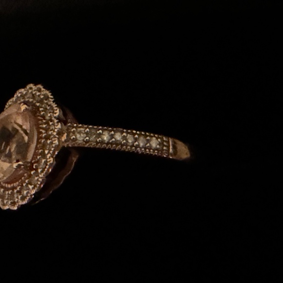 Macy's Round Cut Morganite Rose Gold Over Silver with Sparkling Diamonds - Picture 4 of 16